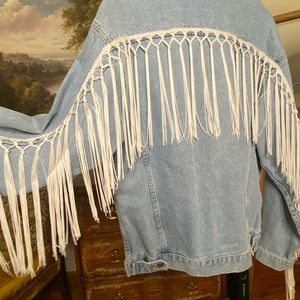 Denim Western Jean Jacket size XS Oversized Look!